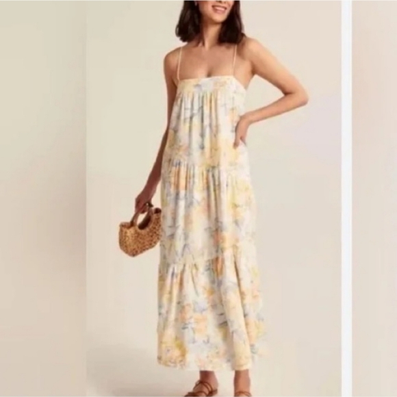 NWOT Abercrombie & Fitch Asymmetrical Maxi Dress - Picture 4 of 4